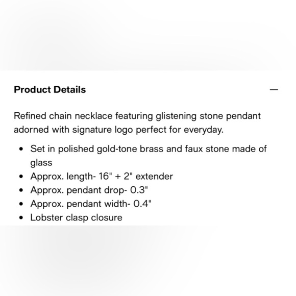 Coach Signature Crystal Stone Pendant Necklace - Picture 6 of 6